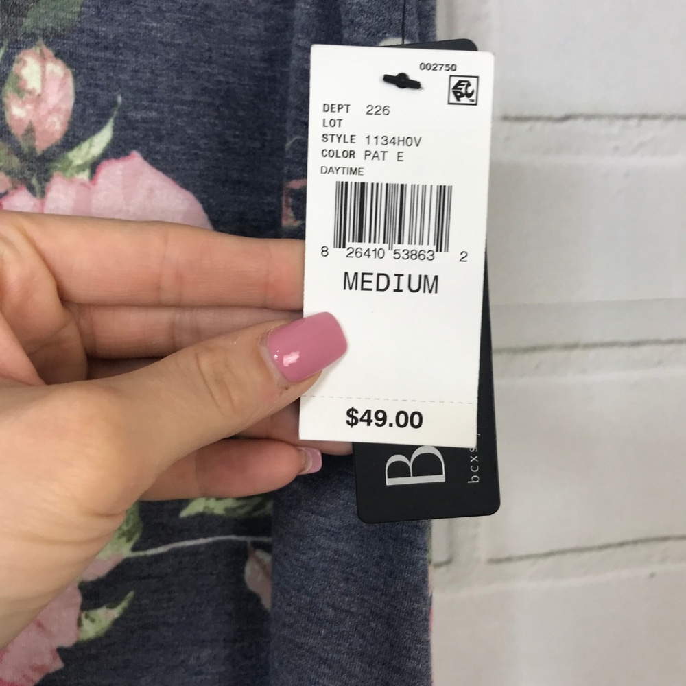 BCX Juniors Dress Tie Back A Line Floral Pattern - Picture 3 of 4